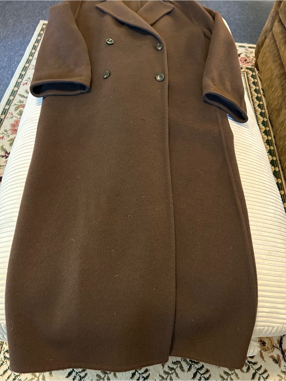 Jenni Kayne Olivia Coat Chocolate Brown Wool Blend Double Breasted Size Small - Picture 3 of 8